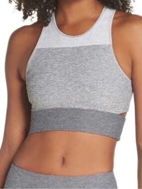 Outdoor Voices Grey Colorblock High-Neck Sports Tank